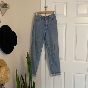 American Apparel Light Wash Mom Jeans